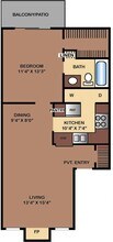 1-1 FLAT 1030 floor plan